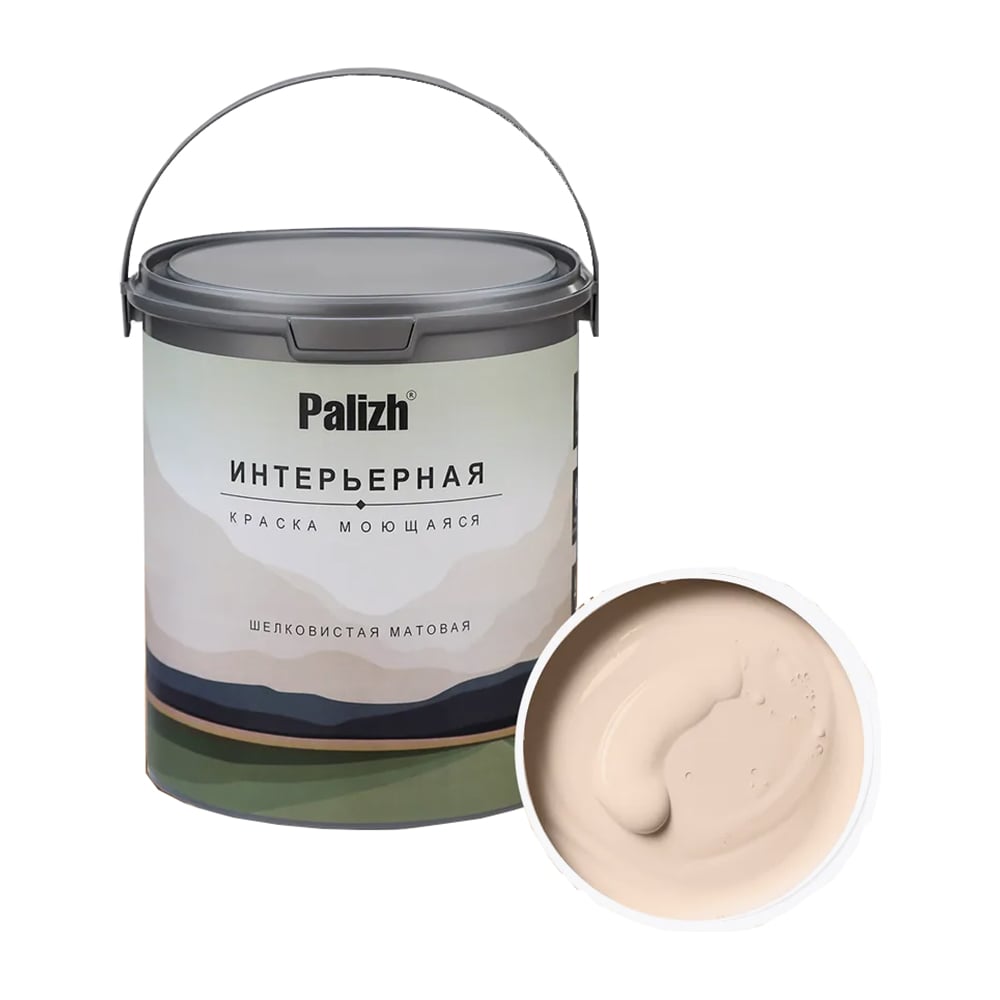 Изображение товара Интерьерная краска Palizh шелковисто-матовая №804 степной ветер 3,7 кг