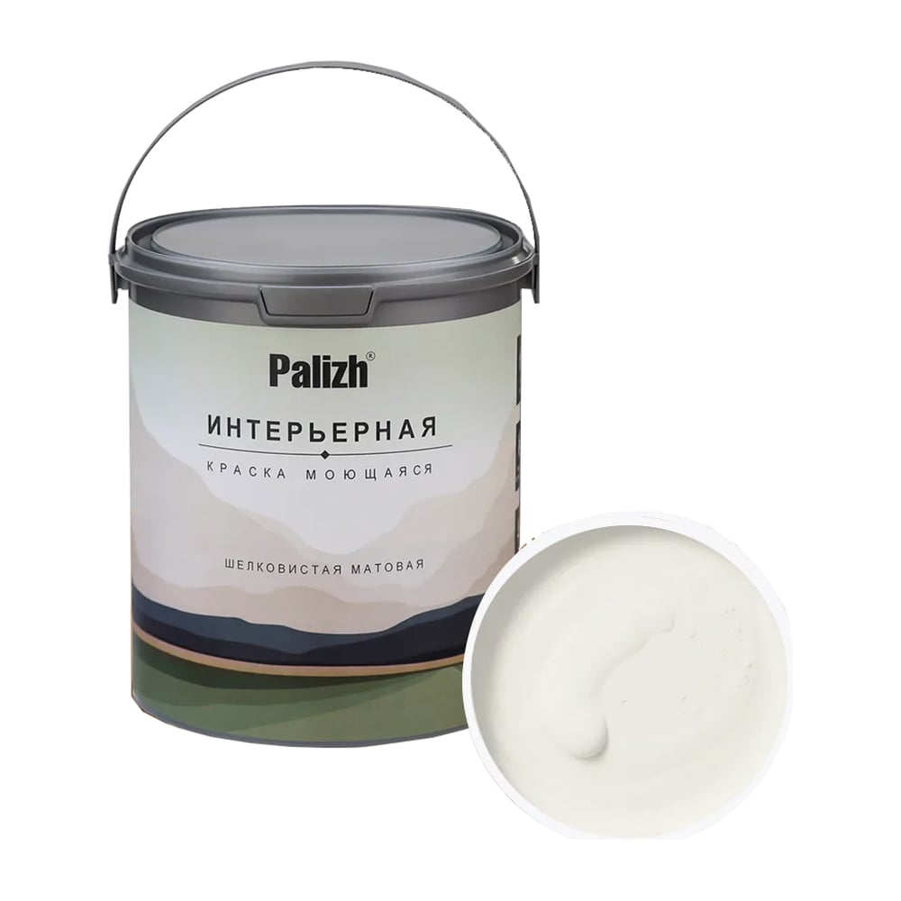 Изображение товара Интерьерная краска Palizh шелковисто-матовая №807 льняной белый, 3,7 кг безопасная для дома