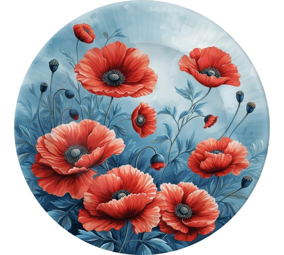 Изображение товара Набор бумажных тарелок ND Play Маки яркие, 6 шт, d=230 мм 314236