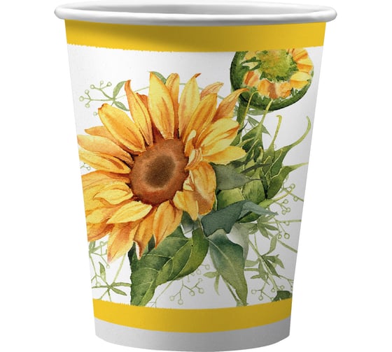 Изображение товара Набор бумажных стаканов ND Play Подсолнухи, 6штх250мл 314228