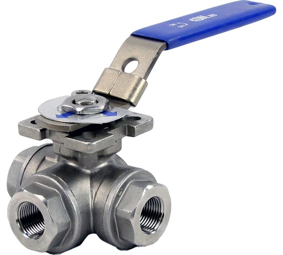 Изображение товара Шаровой кран DN.ru T-тип стандартнопроходной RP.SS316.200.MM-ISO Ду65 Ру40, ISO-фланец D160-07658