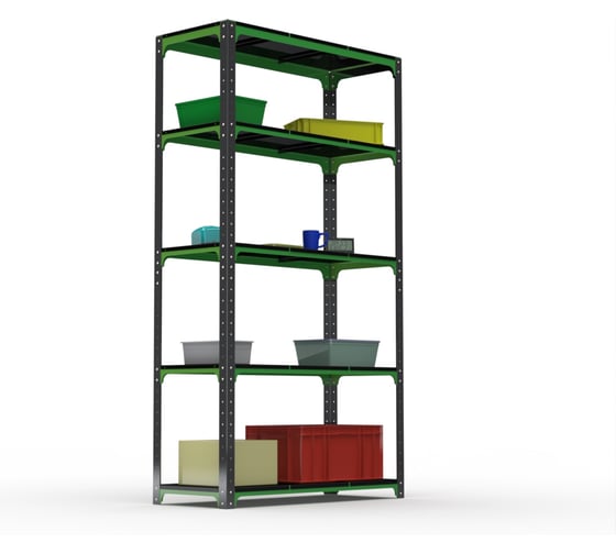 Изображение товара Стеллаж ООО Металекс Kit Comfort 2400х1100х300 мм, 5 полок, серо-зеленый 202298