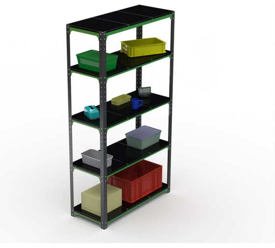 Изображение товара Стеллаж ООО Металекс Kit Comfort 2000х1100х600 мм, 5 полок, серо-зеленый 202181