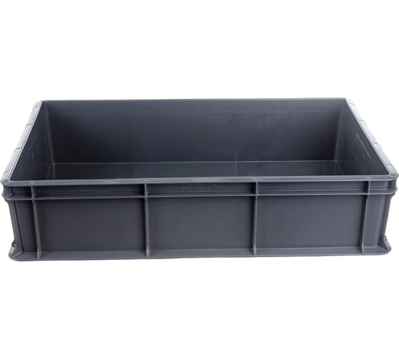 Изображение товара Ящик Тара.ру п/э 600х400х140 мм сплошной, без ручек, серый 16684