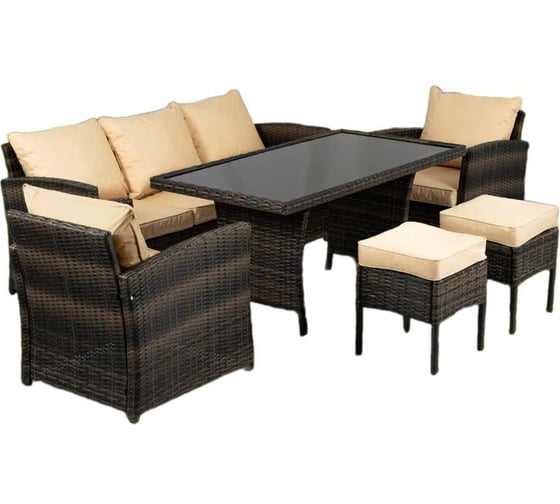 Изображение товара Комплект садовой мебели Divan24 Зоя из искусственного ротанга на металлическом каркасе, градиент 77400247