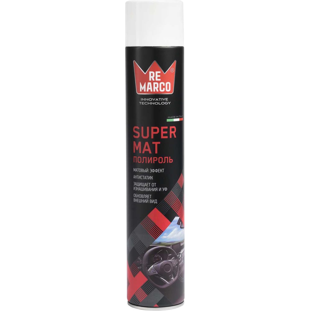 Изображение товара Полироль для пластика авто Re Marco SUPER MAT 750 мл PINA COLADA аэрозоль Изображение товара Полироль для пластика авто Re Marco SUPER MAT 750 мл PINA COLADA аэрозоль