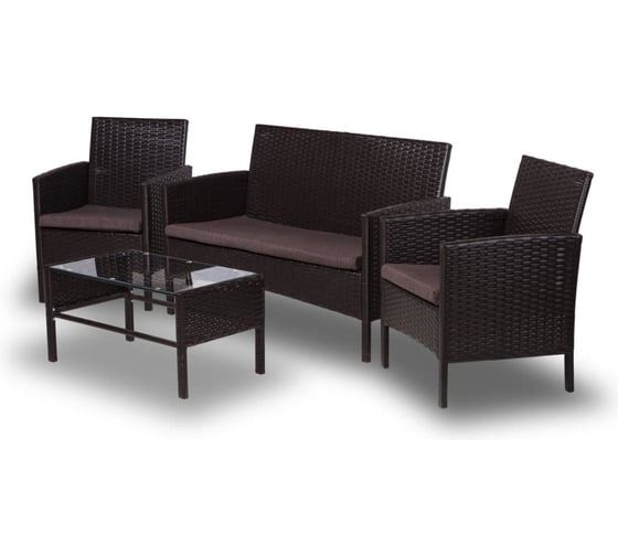 Изображение товара Набор садовой мебели Divan24 Ангкор Венге для дачи из искусственного ротанга 70300357
