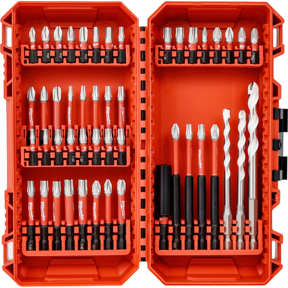 Изображение товара Биты Milwaukee SHOCKWAVE GEN III набор 48 предметов в пласт. кейсе 4932492005
