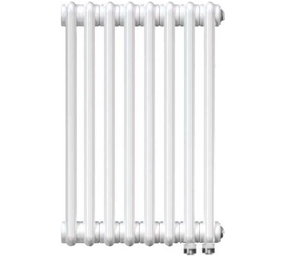 Изображение товара Трубчатый радиатор ТЕПЛОФОРТ обогрев 13 кв.м., трехтрубный, габаритная высота секции 575 мм, 12 секций, нижнее подключение 1/2", термовставка, цвет белый глянец 200057