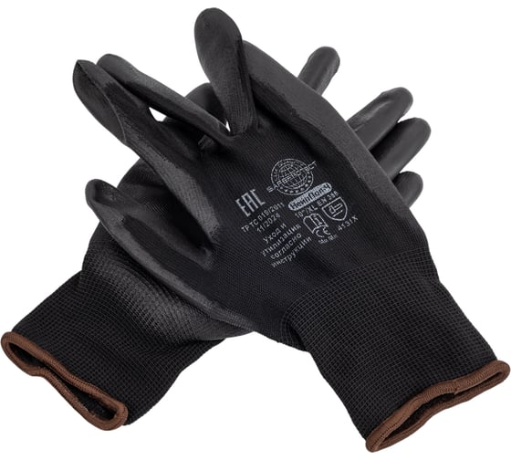 Изображение товара Перчатки Safeprotect НейпПол-Ч (нейлон+полиуретан, черный) р,10 (XL) 03055XL