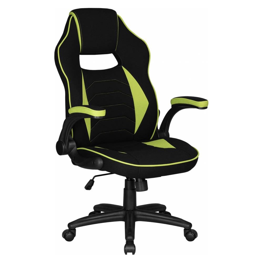 Изображение товара Игровое кресло DOBRIN RICK цвет сиденья черно-светло-зеленый, цвет основания черный LMR-132B_P_TT-black-light-green
