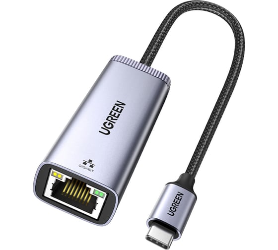 Изображение товара Адаптер Ugreen CM483 USB-C Gigabit Ethernet Adapter, цвет серый 40322
