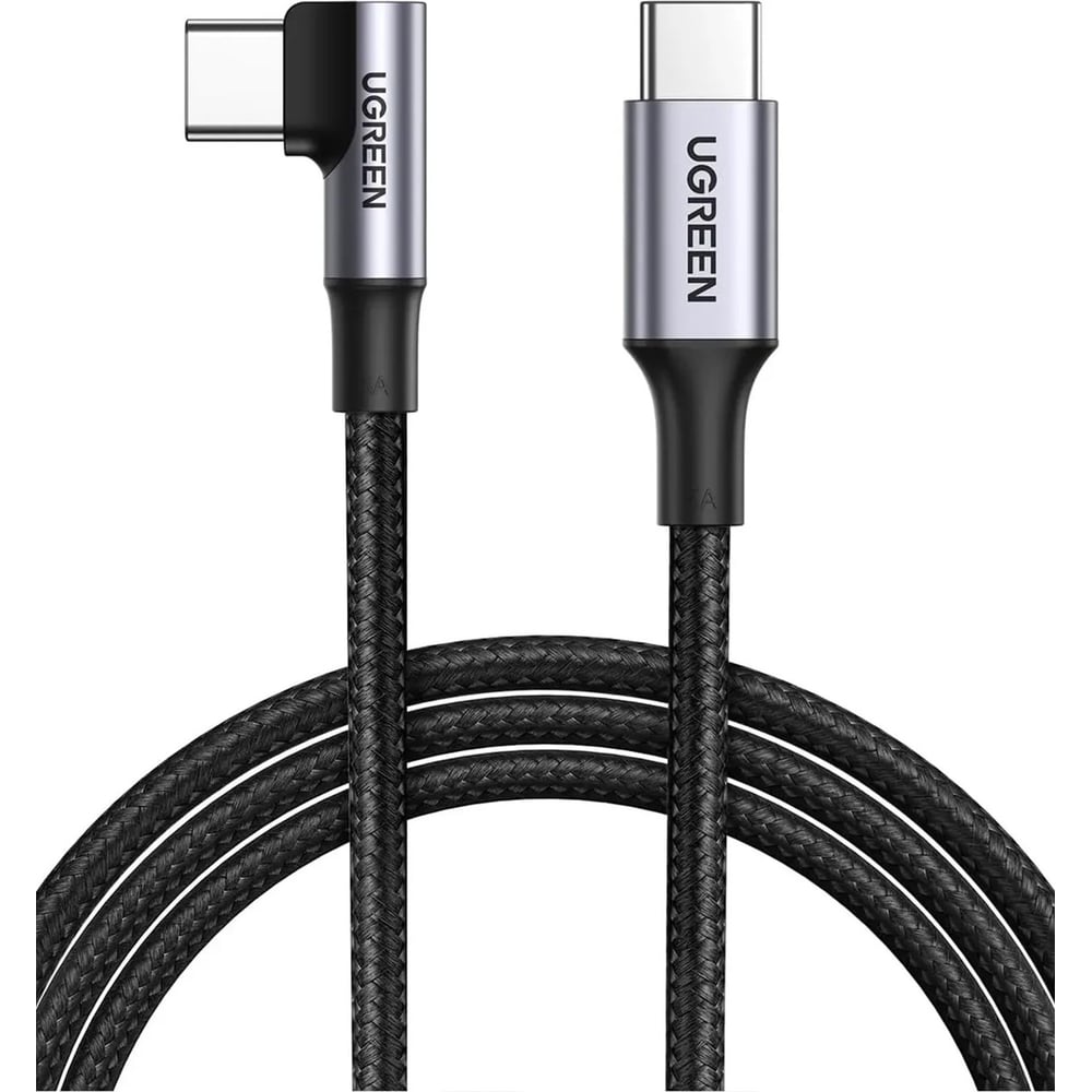 Изображение товара Ugreen US334 USB-C 2.0 кабель 1м угловой черный для быстрой зарядки