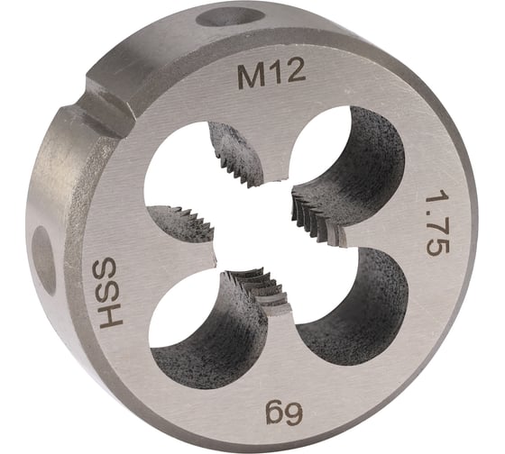 Изображение товара Плашка H-Tools М12 шаг 1.75мм DINEN22568 HSS 6g 38х14мм 240120HT