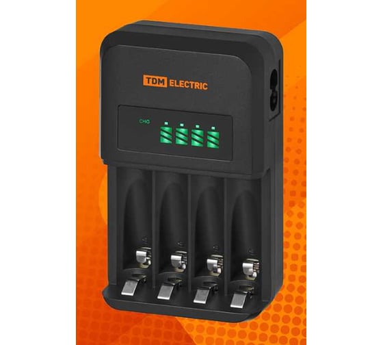 Изображение товара Зарядное устройство TDM ELECTRIC 18044 (1800 mA 4 слота АА/ААА 4 кан.), LCD-экран, 220 В, TDM SQ1702-0110