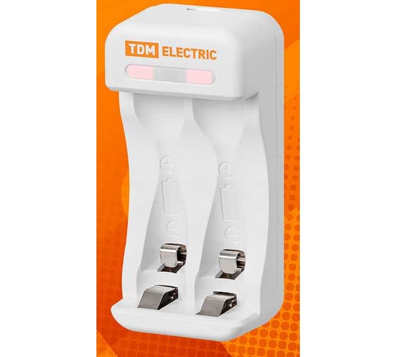 Изображение товара Зарядное устройство TDM ELECTRIC 2022 (200 mA 2 слота АА/ААА 2 кан.USB) TDM SQ1702-0106