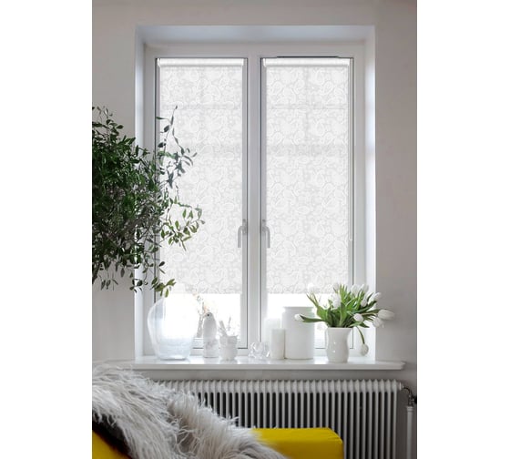 Изображение товара Рулонная штора Эскар Шанталь белый, 62х160 см 82317062160