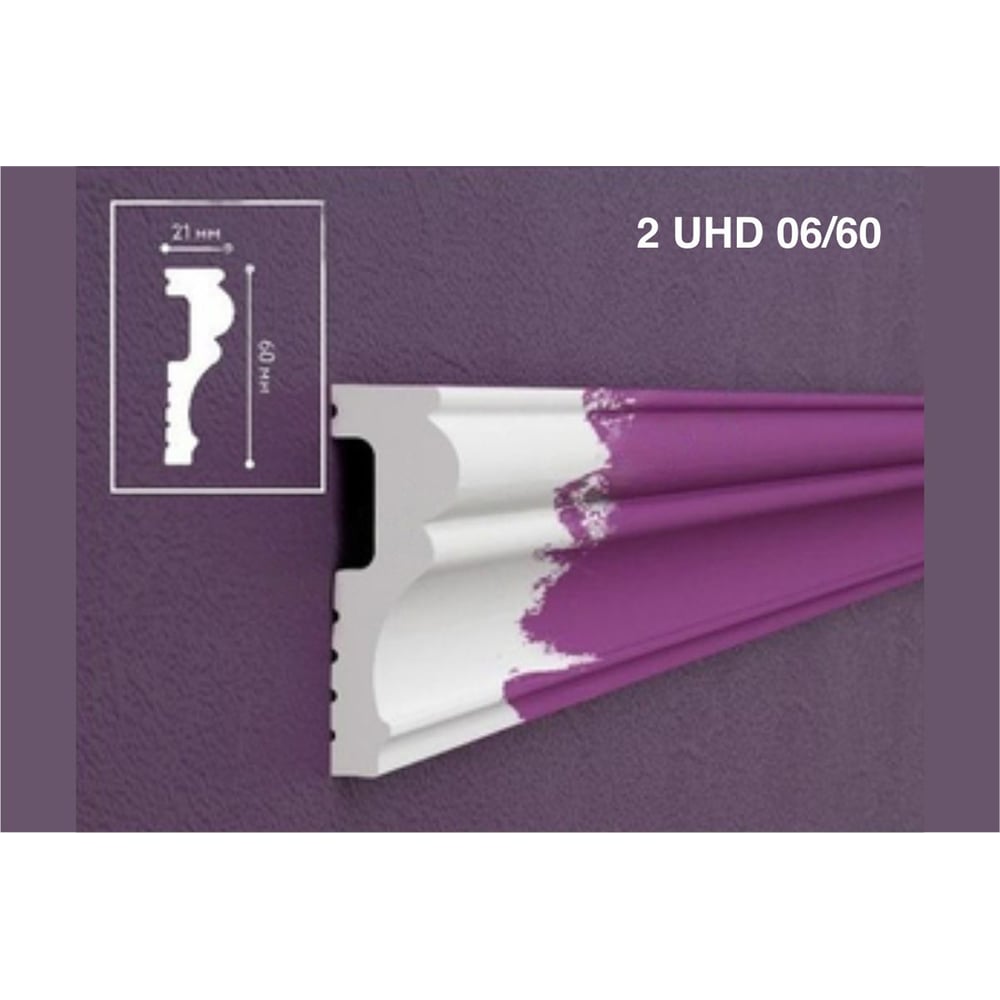 Изображение товара Молдинг СОЛИД Solid UHD полимерный белый 2 м для отделки и декора