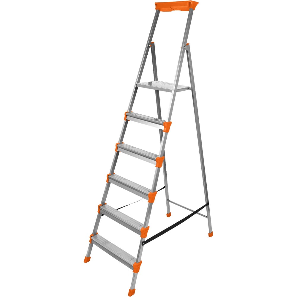 Изображение товара Стремянка OVK HOME СМ6 односторонняя, сталь, рабочая высота 3.49 м