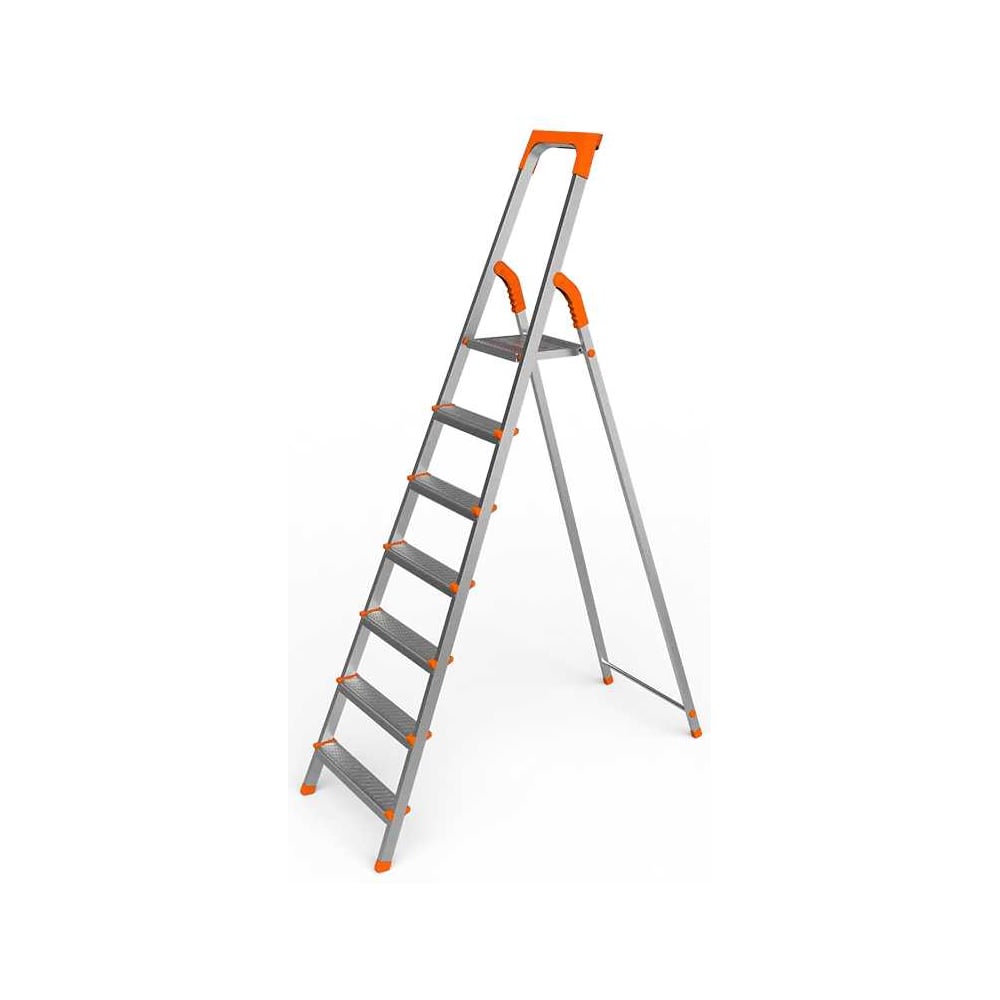 Изображение товара Стремянка стальная OVK HOME 7 ступеней 1307 бытовая односторонняя