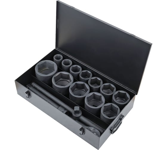 Изображение товара Набор ударных головок AIRLINE 1" 36-90 мм, 16 предметов, металлический кейс ATAS412