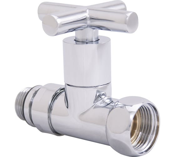 Изображение товара Кран для полотенцесушителя Gappo прямой, НР-ВР, хром 2 шт. в комплекте 1/2"M x 1"F G472.0406