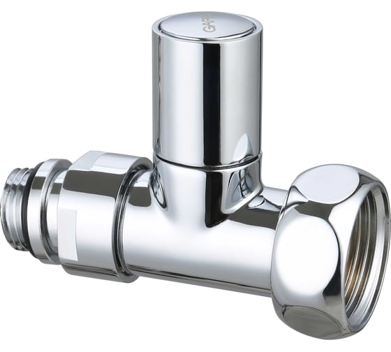 Изображение товара Кран для полотенцесушителя Gappo прямой, НР-ВР, хром 2 шт. в комплекте 1/2"M x 1"F G475.0406