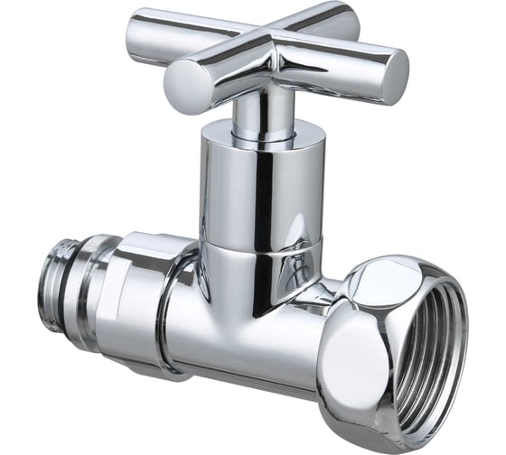 Изображение товара Кран для полотенцесушителя Gappo прямой, НР-ВР, хром 2 шт. в комплекте 1/2"M x 3/4"F G472.0405