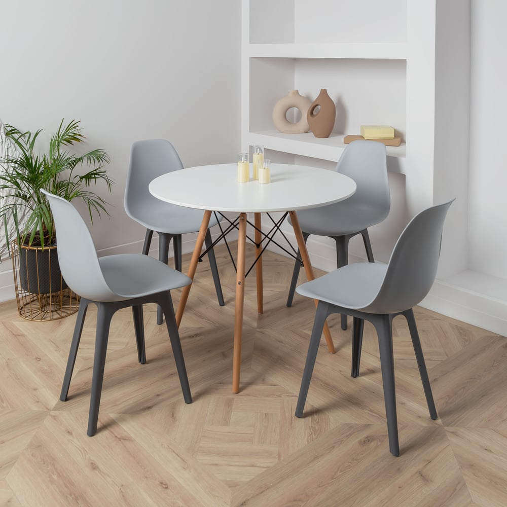 Изображение товара Стул пластиковый DERSTUHL Plast Dark Grey Eames, светло-серый DSL044.302