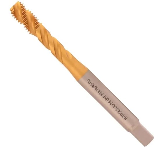 Изображение товара Метчик машинный H-Tools с винтовой канавкой UNF №8 - 36 DIN371 HSSE-TiN R45 a=3,4 76708ETHT