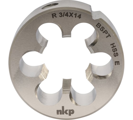 Изображение товара Плашка коническая NKP R(BSPT) 3/4-14 DINEN24230 HSSE 55 55x22мм 121001-N1-3435