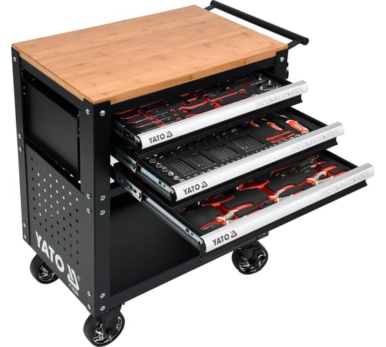 Изображение товара Инструментальная тележка с набором ложементов YATO YT-55280 162 предмета 396255280 092 1