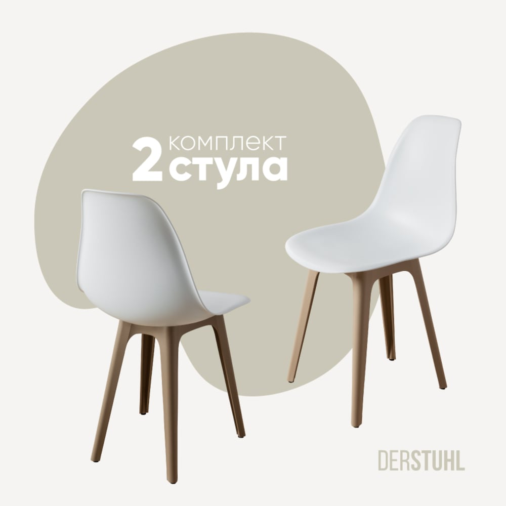 Изображение товара Комплект пластиковых стульев DERSTUHL 2 шт в стиле лофт