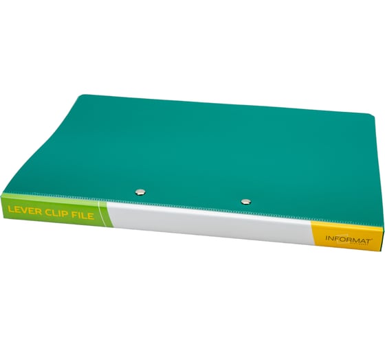 Изображение товара Папка с прижимами INFORMAT А4 1 прижим зеленый пластик 750 мкм карман NP1475G