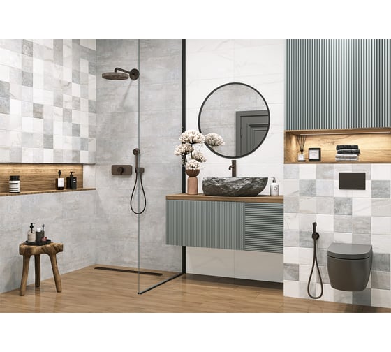 Изображение товара Плитка настенная New Trend Titan Box 300x600x9, 1,8м2, серый WT36TIT55