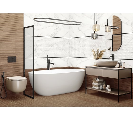 Изображение товара Плитка настенная New Trend Aurea 300x600x9, 1,8м2, белый WT36AUU00