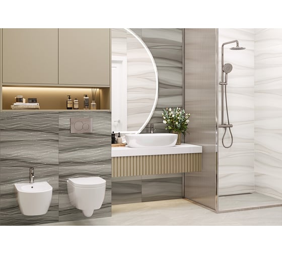 Изображение товара Плитка настенная New Trend Treise Dark 300x600x9, 1,8м2, серый WT36TRS18