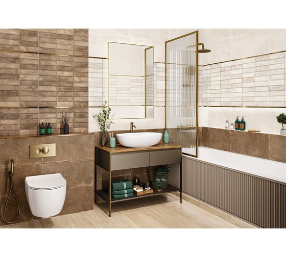 Изображение товара Плитка настенная New Trend Elbrus Marron 300x600x9, 1,8м2, коричневый WT36ELR21