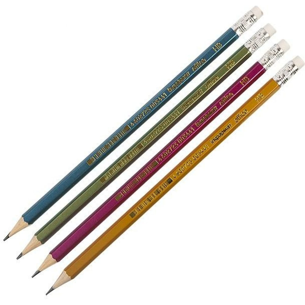 Заточенный шестигранный чернографитный карандаш INFORMAT карандаш чернографитный красин архитектор 2м 2в шестигранный заточен серебро