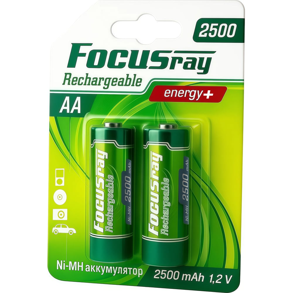 Изображение товара Аккумулятор Focusray AA 2500 мАч 2 шт. Ni-Mh перезаряжаемый