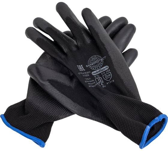 Изображение товара Перчатки Safeprotect НейпПол-Ч (нейлон+полиуретан, черный) р, 9 (L) 03055L
