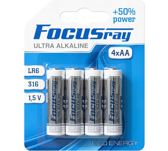 Изображение товара Батарейки Focusray ULTRA ALKALINE LR6 BL4 622456