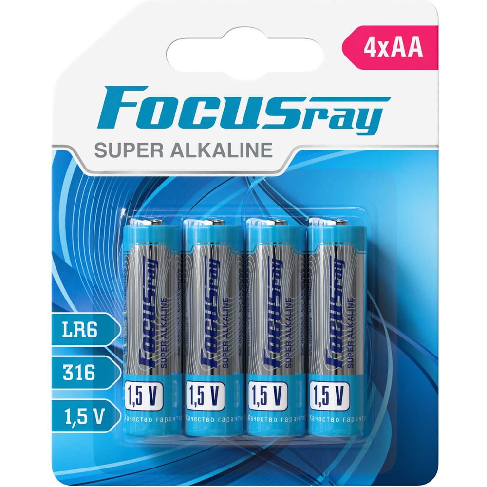 Изображение товара Батарейки Focusray Super ALKALINE LR6 BL4 4 шт надежное питание