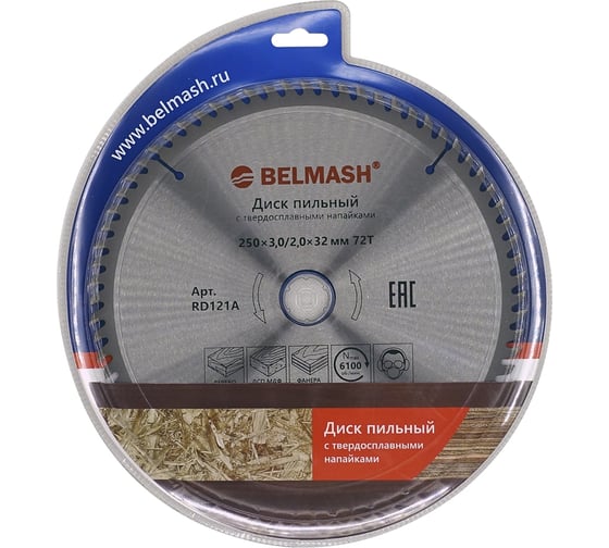Изображение товара Диск пильный (250x3/2x32/30 мм; 72T) Белмаш RD121A