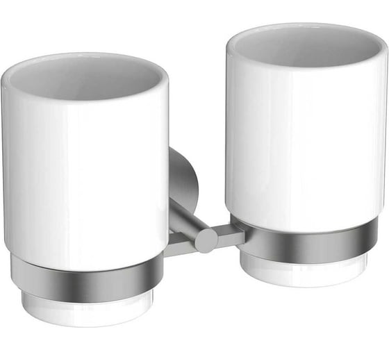 Изображение товара Стакан с держателем двойной AQUATEK AQ4617BGM БЕТТА, шлиф. черный хром 00000139770