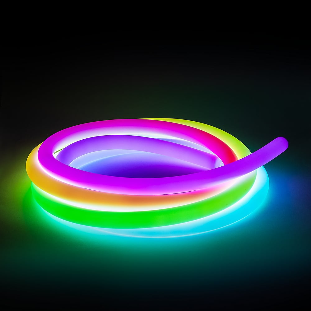 Изображение товара Гибкий неон MAKSBRIGHT 5 м, 24В, 22Вт/м, диам25мм, 240LED/м, IP65, RGB, MB-ANF-R25-RGB-IC