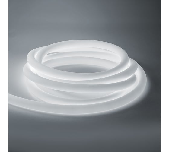 Изображение товара Гибкий неон MAKSBRIGHT 5 м, 24В, 10Вт/м, диам25мм, 240LED/м, IP65, рез 50мм, хол. белый, MB-ANF-R25-CW-6000K