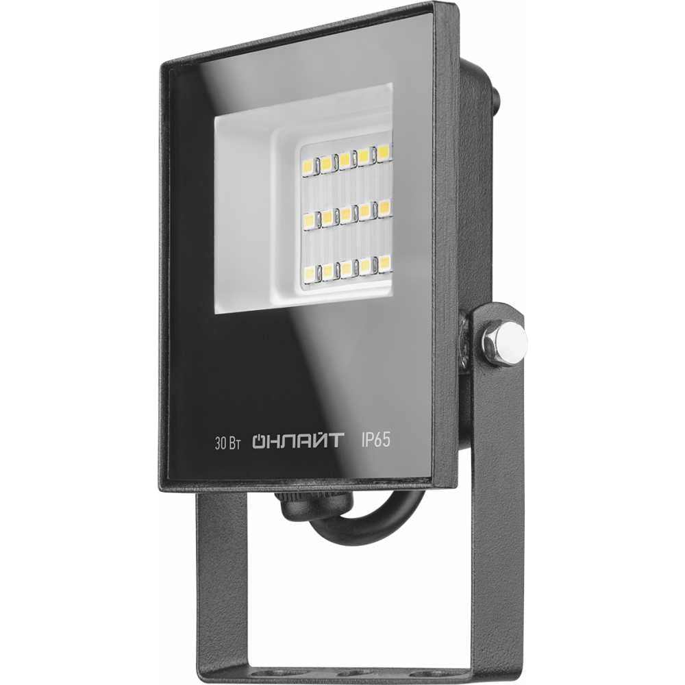 Изображение товара Светильник ОНЛАЙТ 90 497 OFL-03-30-6.5K-BL-IP65-LED квадратный 30 Вт IP65 черный