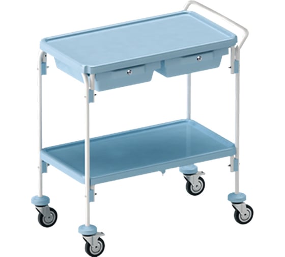 Изображение товара Внутрибольничная тележка для перевозки медикаментов, перевязочных материалов и других медицинских изделий дезар ТБ-01- КРОНТ по ТУ 9451-006-11769436-2003, в варианте исполнения 2/2 61381