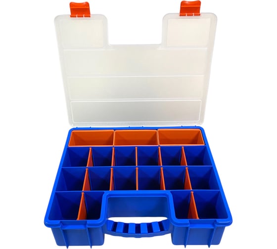 Изображение товара Органайзер ACCURATE 407x340x112 мм, синий, с лотками JETSystem и разделителями, 22 ячейки AC40721